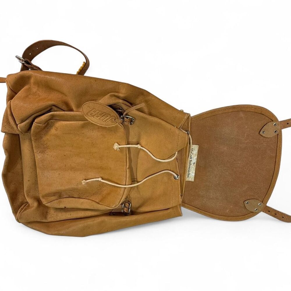 Vintage Czech Real Leather Backpack Shoulder Bag Brown Soft by JURA